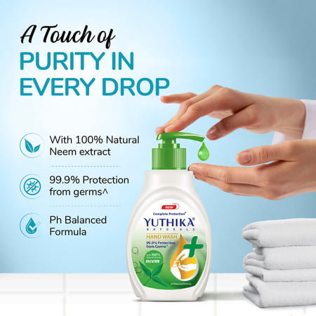 Yuthika Neem Handwash Liquid 500ml Dispenser Bottle | Ph Balanced | Germ Protection Hand Wash