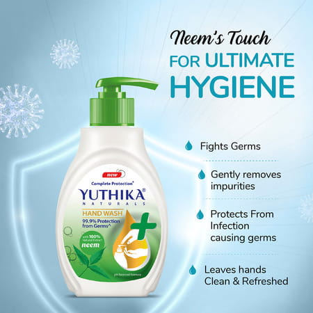 Yuthika Neem Handwash Liquid 500ml Dispenser Bottle | Ph Balanced | Germ Protection Hand Wash