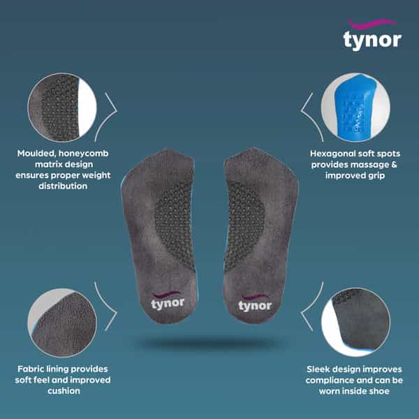 Tynor Medial Arch Orthosis Grey Large Pack Of 2