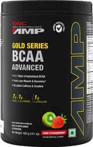 Gnc Amp Gold Series Bcaa Advanced With Vitamin B6 - 400 Gm (kiwi Strawberry)