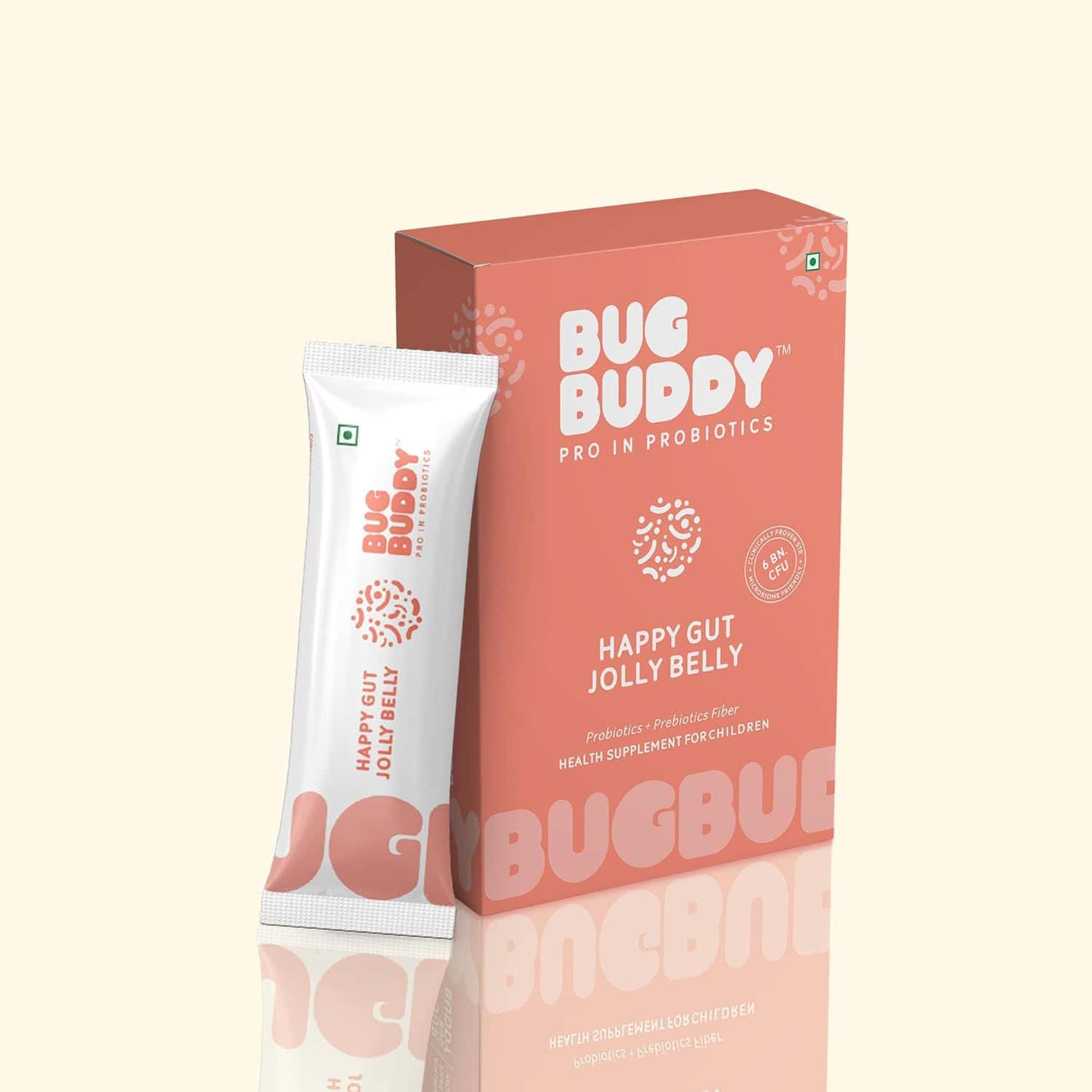 Bug Buddy Happy Gut Jolly Belly | Daily Gut Health Immunity Supplement For Kids | 30 Days Pack
