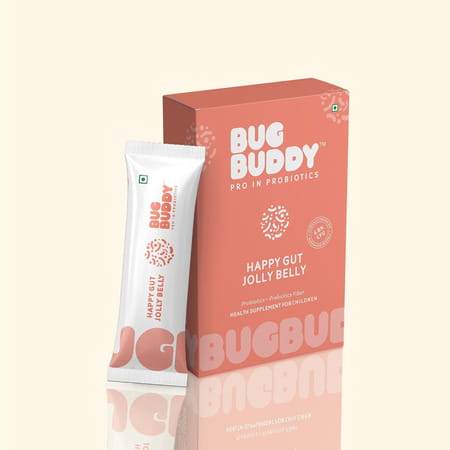 Bug Buddy Happy Gut Jolly Belly | Daily Gut Health Immunity Supplement For Kids | 30 Days Pack