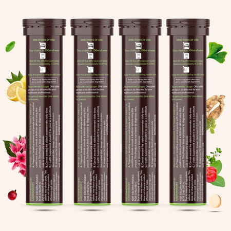 Vegan Greens Daily Women Multivitamins- 39 Vitamins, Minerals & Herbs. 100% Rda. 100 Effer., Orange