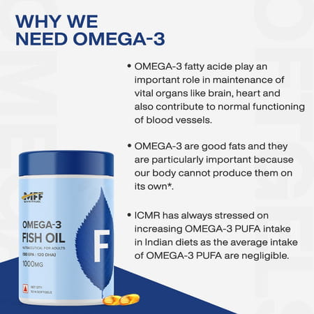 Myfitfuel Omega 3 Fish Oil | 1000mg (180 Epa 120 Dha) | 50 Softgels