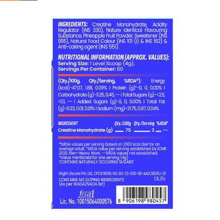 Smash Micronised Creatine Monohydrate Powder | Citrus Surge (80 Servings | 320G)