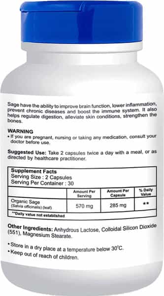 Healthvit Sage - 570 Mg 60 Capsules