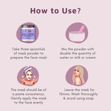 Coco Crush Coconut Lavender Face Pack For Skin Brightening - 50g