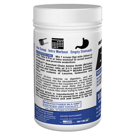 Nutrija Bcaa Fermentated & Vegan - Zero Carb | No Fillers - 100grams (Pineapple)