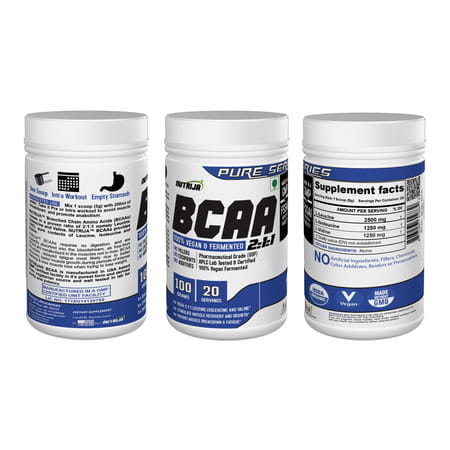 Nutrija Bcaa Fermentated & Vegan - Zero Carb | No Fillers - 100grams (Pineapple)