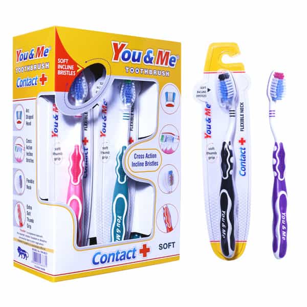 You & Me Contact+ Cross Action Soft Toothbrush (Pack Of 12)