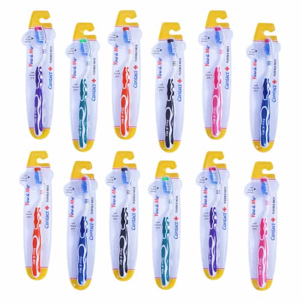 You & Me Contact+ Cross Action Soft Toothbrush (Pack Of 12)