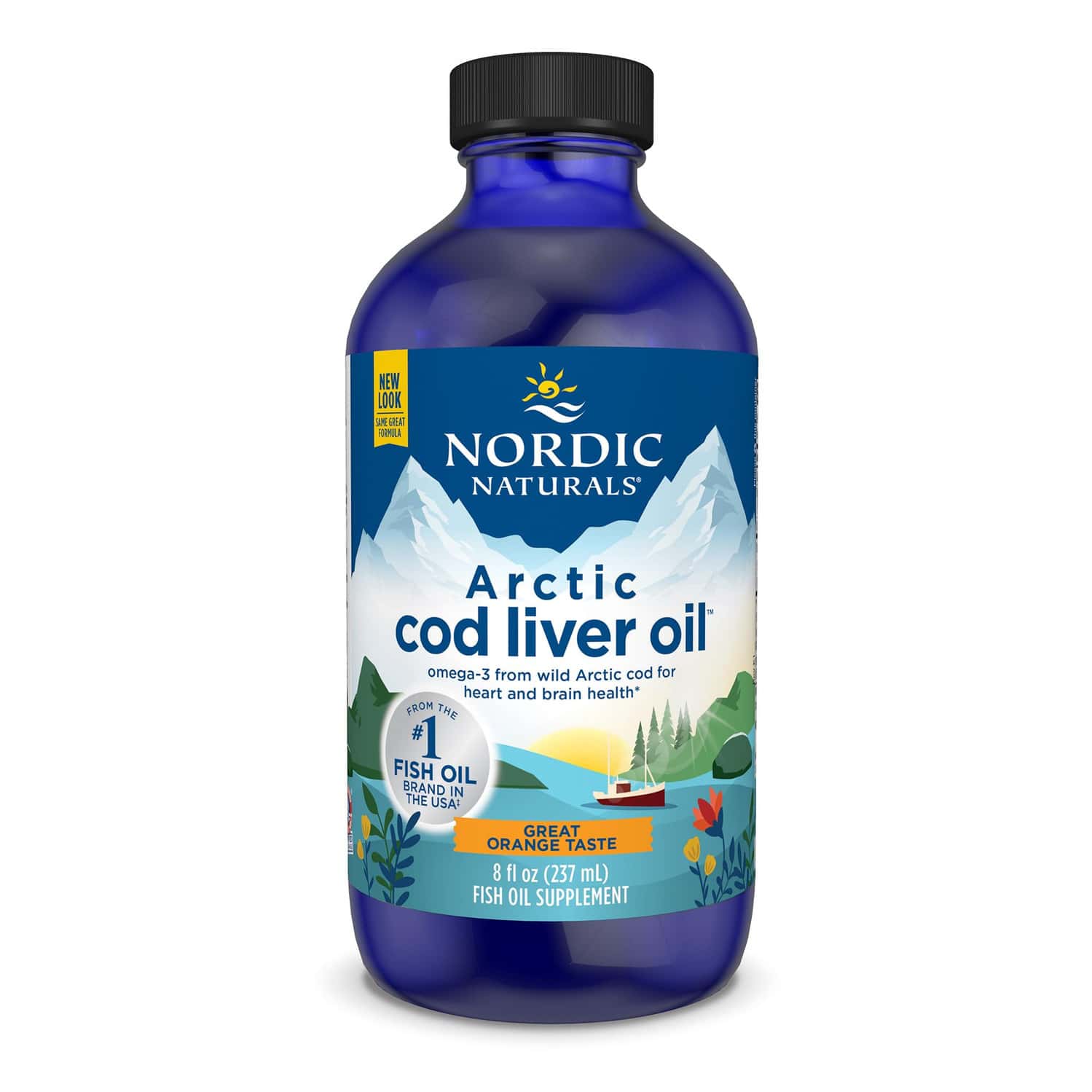 Nordic Naturals Arctic Cod Liver Oil 1060 Mg Omega 3 Fish Oil Epa & Dha Orange Flavor 237ml
