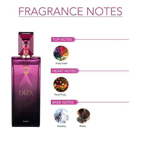 Ajmal Diza Edp Fruity 100ml & Sacrifice For Her Edp Floral Musky Perfume 50ml For Women + 2 Parfum