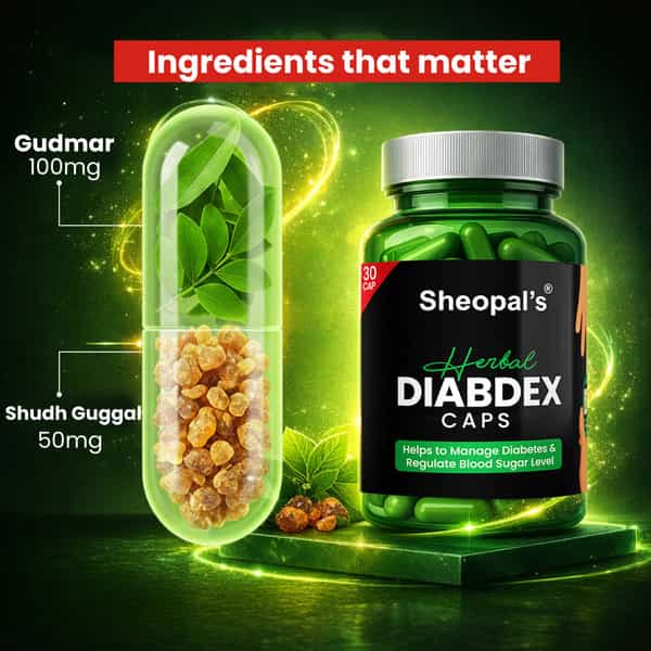 Sheopal's Diabdex Ayurvedic Herbal Capsules For Blood Sugar Support - 30 Capsules