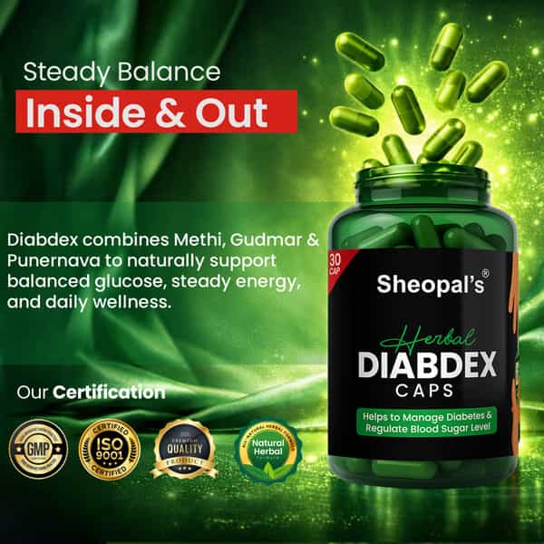 Sheopal's Diabdex Ayurvedic Herbal Capsules For Blood Sugar Support - 30 Capsules