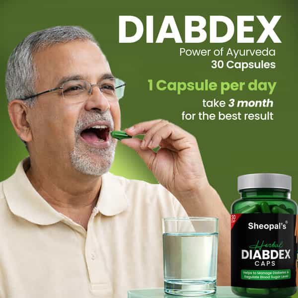Sheopal's Diabdex Ayurvedic Herbal Capsules For Blood Sugar Support - 30 Capsules