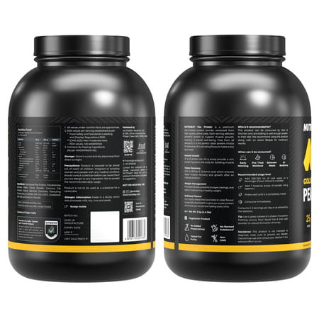 Nutrabay Gold Pea Protein Powder | 25G Protein | 4.6G Bcaa | 5G Fiber | Rich Chocolate Cerme - 2Kg