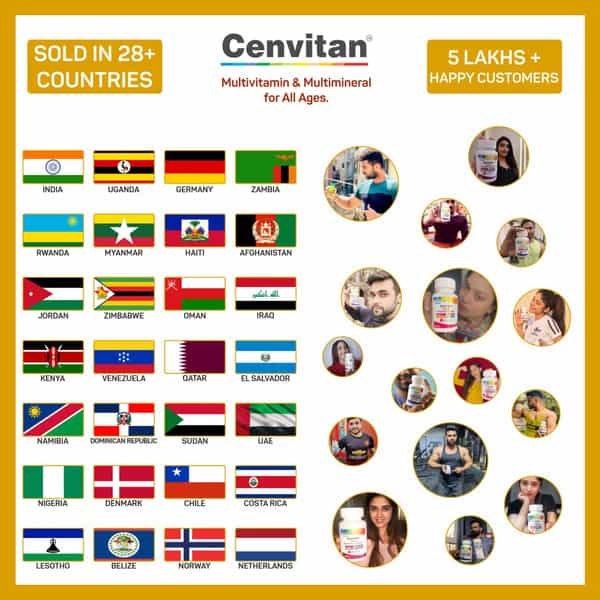 Healthvit Cenvitan Chewable Multivitamin & Multimineral|Energy | Immunity | & Metabolism - 60 Tabs