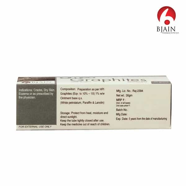 Bjain Omeo Graphites Ointment| Homeopathic Support For Dry . Cracked & Irritated Skin - 30Gm