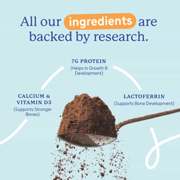 Gritzo Supermilk Growth+ (2-6Y Kids) | Double Chocolate | 400G | 7G Protein With 20 Vita & Minerals