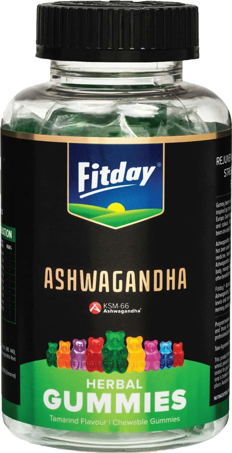 Buy FITDAY ASHWAGANDHA HERBAL GUMMIES 38 GUMMIES BOTTLE Online & Get