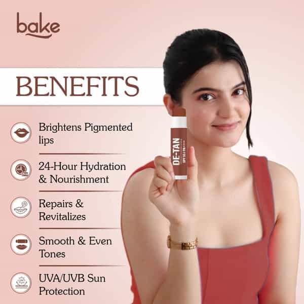 Bake De-Tan Tinted Butter Repair Lip Balm With Spf 55 Pa++++ For Sun Protection - 5G