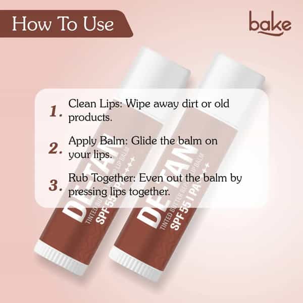 Bake De-Tan Tinted Butter Repair Lip Balm With Spf 55 Pa++++ For Sun Protection - 5G