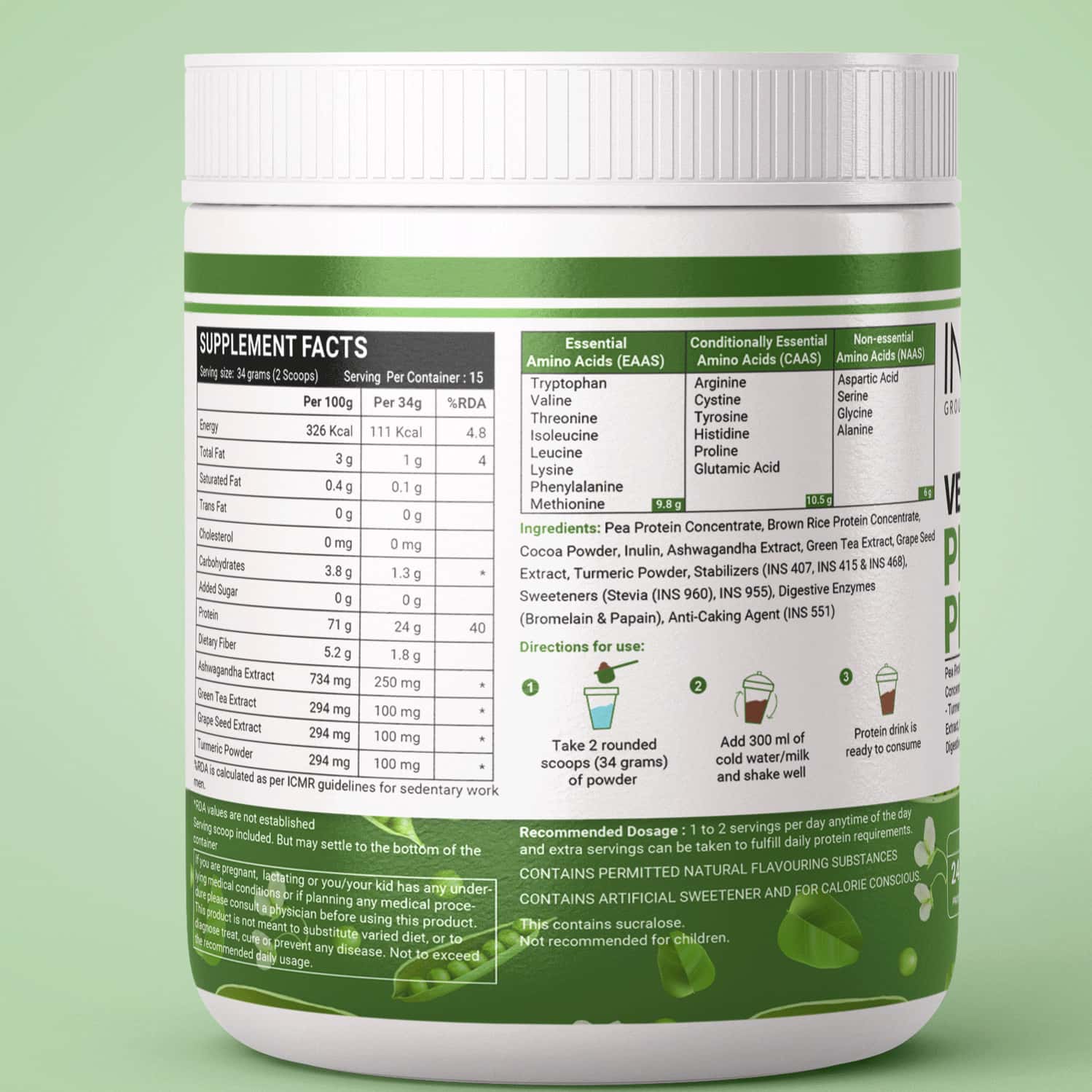 Buy INLIFE VEGAN PLANT BASED PROTEIN POWDER 24G PROTEIN BODYBUILDING