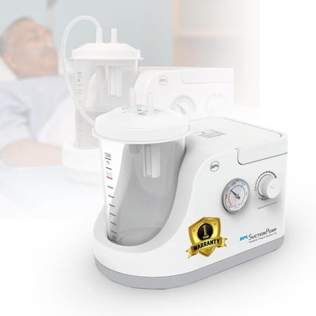 Bpl Medical Technologies Portable Phlegm Suction Pump Machine With 1 Litre Jar White