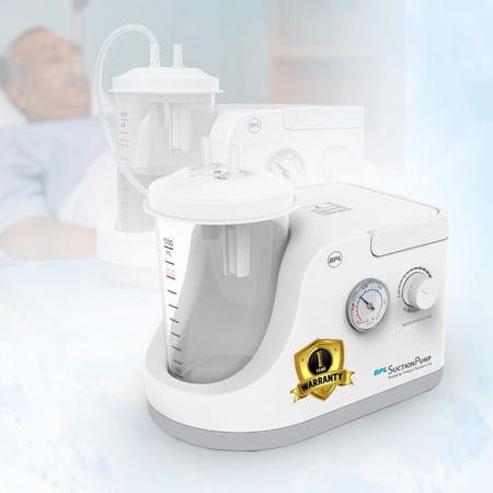 Bpl Medical Technologies Portable Phlegm Suction Pump Machine With 1 Litre Jar White