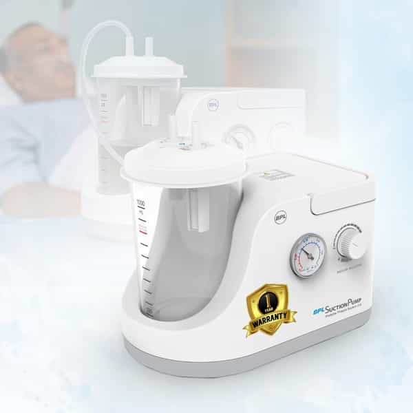 Bpl Medical Technologies Portable Phlegm Suction Pump Machine With 1 Litre Jar White