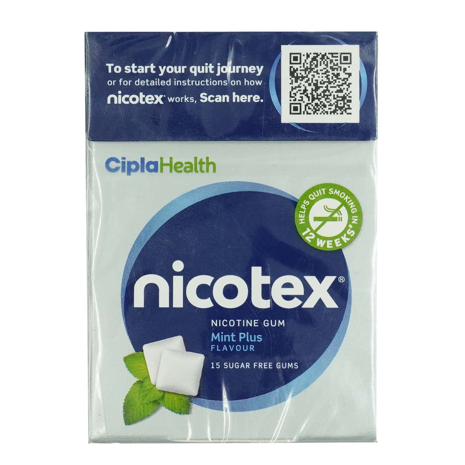 Nicotex 2mg Mint Plus Flavour Sugar Free Strip Of 15 Nicotine Gums