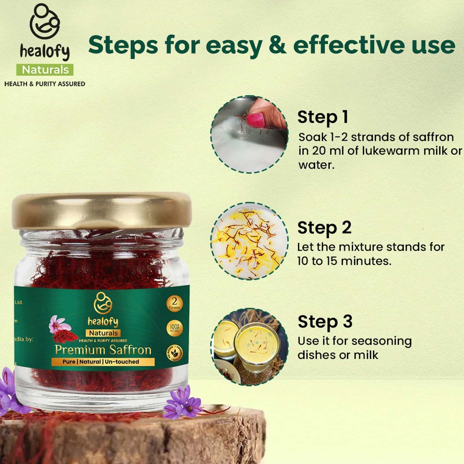 Buy HEALOFY NATURALS PREMIUM SAFFRON FOR PREGNANCY WELLNESS 2G Online