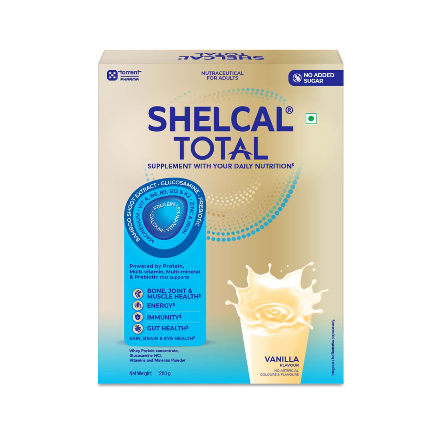 Shelcal Total Supplement With Your Daily Nutrition Vanilla Flavour Box 200 Gm