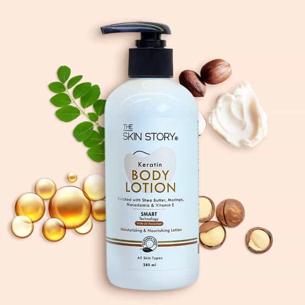 The Skin Story Keratin Shea Butter Deep Moisturizing Body Lotion Uv Protection | Long Lasting 280Ml