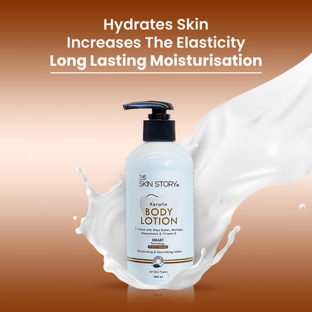 The Skin Story Keratin Shea Butter Deep Moisturizing Body Lotion Uv Protection | Long Lasting 280ml
