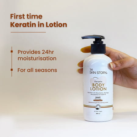 The Skin Story Keratin Shea Butter Deep Moisturizing Body Lotion Uv Protection | Long Lasting 280ml