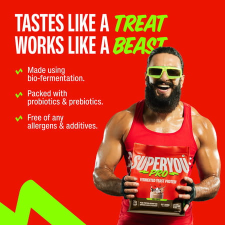Superyou Pro Fermented Yeast Protein(Pack Of 5) | 24G Protein| Coffee Pdcaas Of 1 - 180G