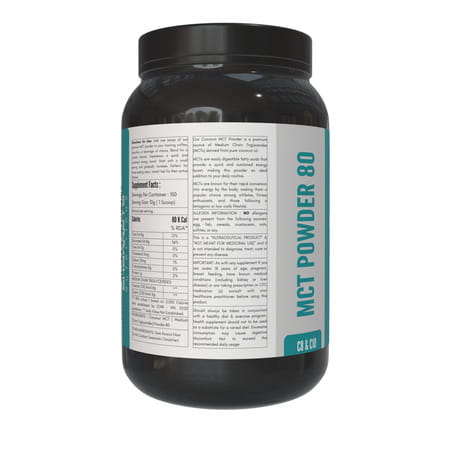 Sharrets Coconut Mct Oil Powder 80 | Zero Carbs - Unflavored - Pack Of 3 | 1kg Each