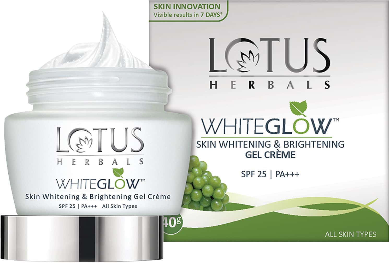 Lotus Herbals Whiteglow Skin Whitening & Brightening Gel Crme Spf-25 I Pa+++ 60 Gm