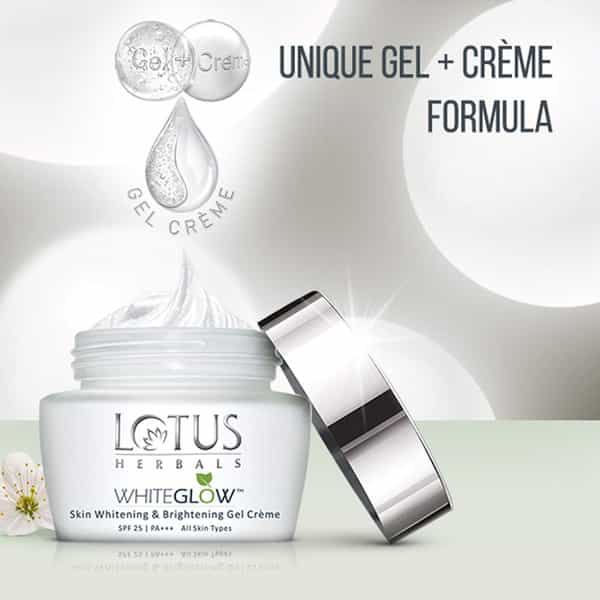 Lotus Herbals Whiteglow Skin Whitening & Brightening Gel Crme Spf-25 I Pa+++ 60 Gm
