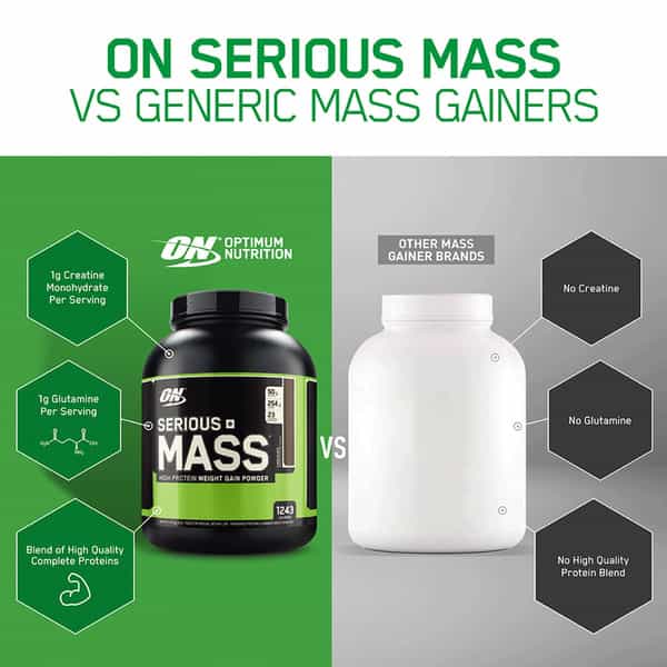 Optimum Nutrition (On) Serious Mass High Weight Gain Powder - 6 Lbs 2.72 Kg (Chocolate)