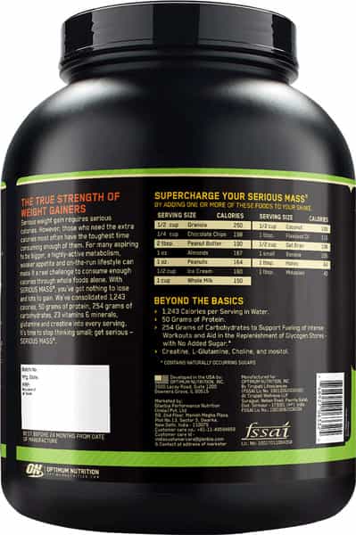 Optimum Nutrition (On) Serious Mass High Weight Gain Powder - 6 Lbs 2.72 Kg (Chocolate)