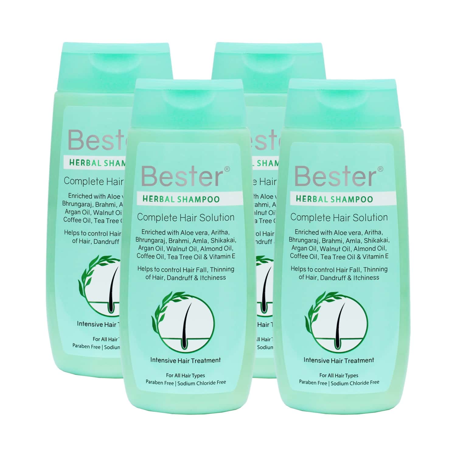 Bester Herbal Shampoo 100 Ml | Reduces Hair Fall | Dandruff & Tangled Hair (pack Of 4)