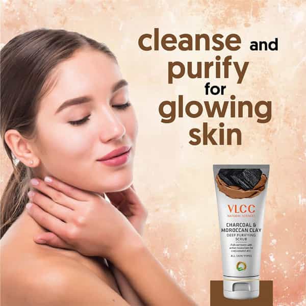 Vlcc Charcoal & Moroccan Clay Deep Purifying Scrub - 90 Gm