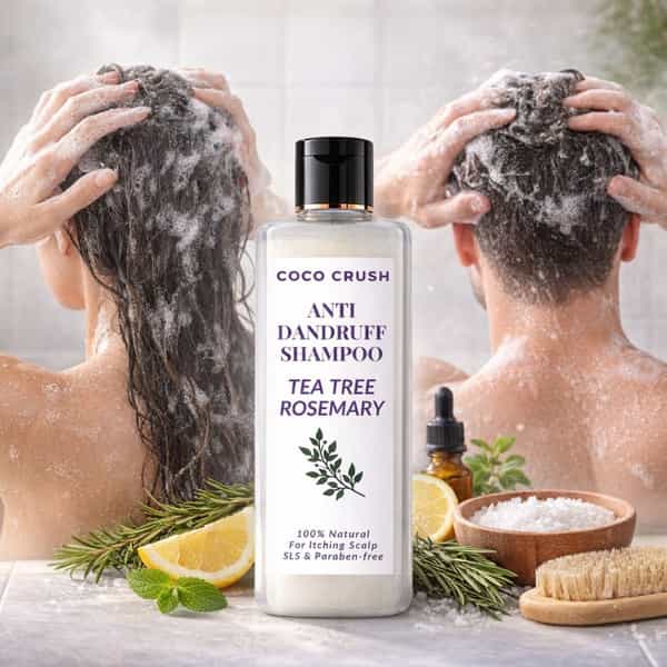 Coco Crush Anti Dandruff Shampoo For Adults | Neem & Tea Tree | Scalp Care For Flakes & Itch - 100Ml