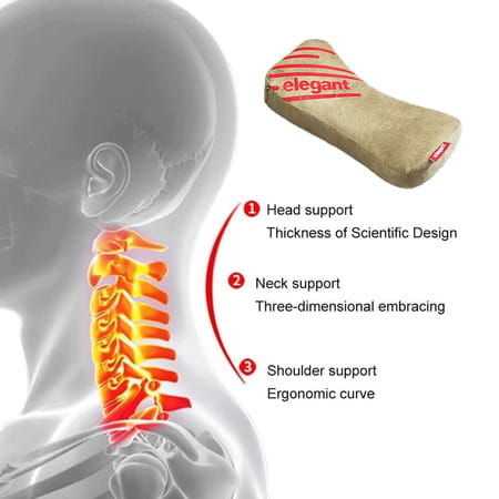 Elegant Cross Neck Support Pillow Beige (Set Of 2)