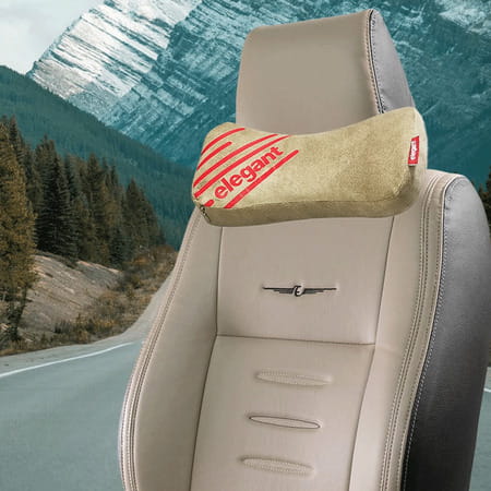 Elegant Cross Neck Support Pillow Beige (Set Of 2)