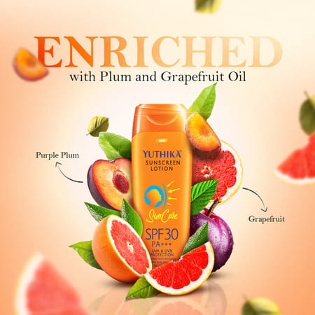 Yuthika Sunscreen Lotion Spf 30 Pa+++ With Uva & Uvb Protection | Sun Cream | All Skin Types- 100ml