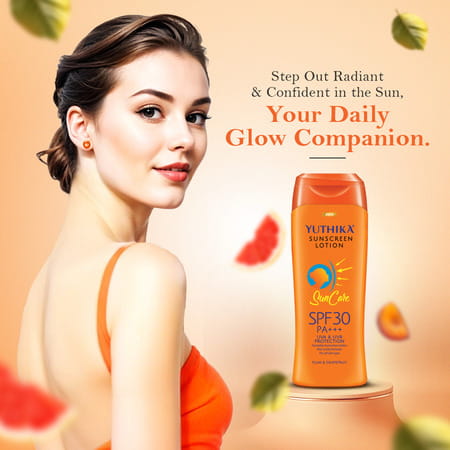 Yuthika Sunscreen Lotion Spf 30 Pa+++ With Uva & Uvb Protection | Sun Cream | All Skin Types- 100ml